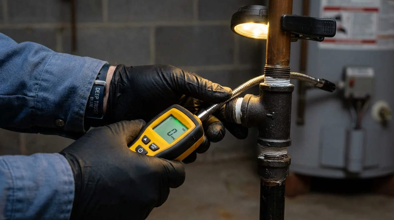 Gas leak detection with electronic sniffer by Johns Plumbing LLC in Long Branch