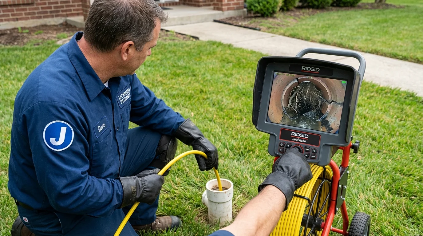 Sewer camera inspection being performed by Johns Plumbing LLC in Long Branch